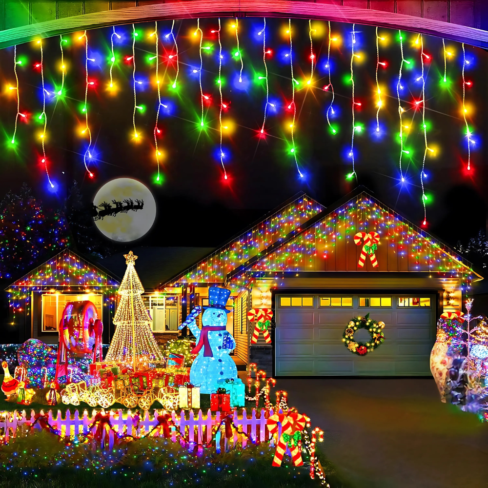 Instalatie de Craciun, Tip Turturi, 8 Jocuri de Lumini, Interior sau Exterior 12Mx0.6M