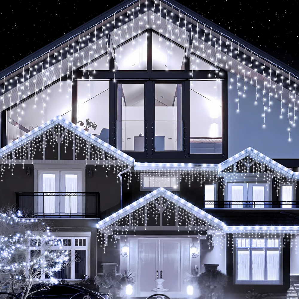 Instalatie de Craciun, Tip Turturi, 8 Jocuri de Lumini, Interior sau Exterior 12Mx0.6M