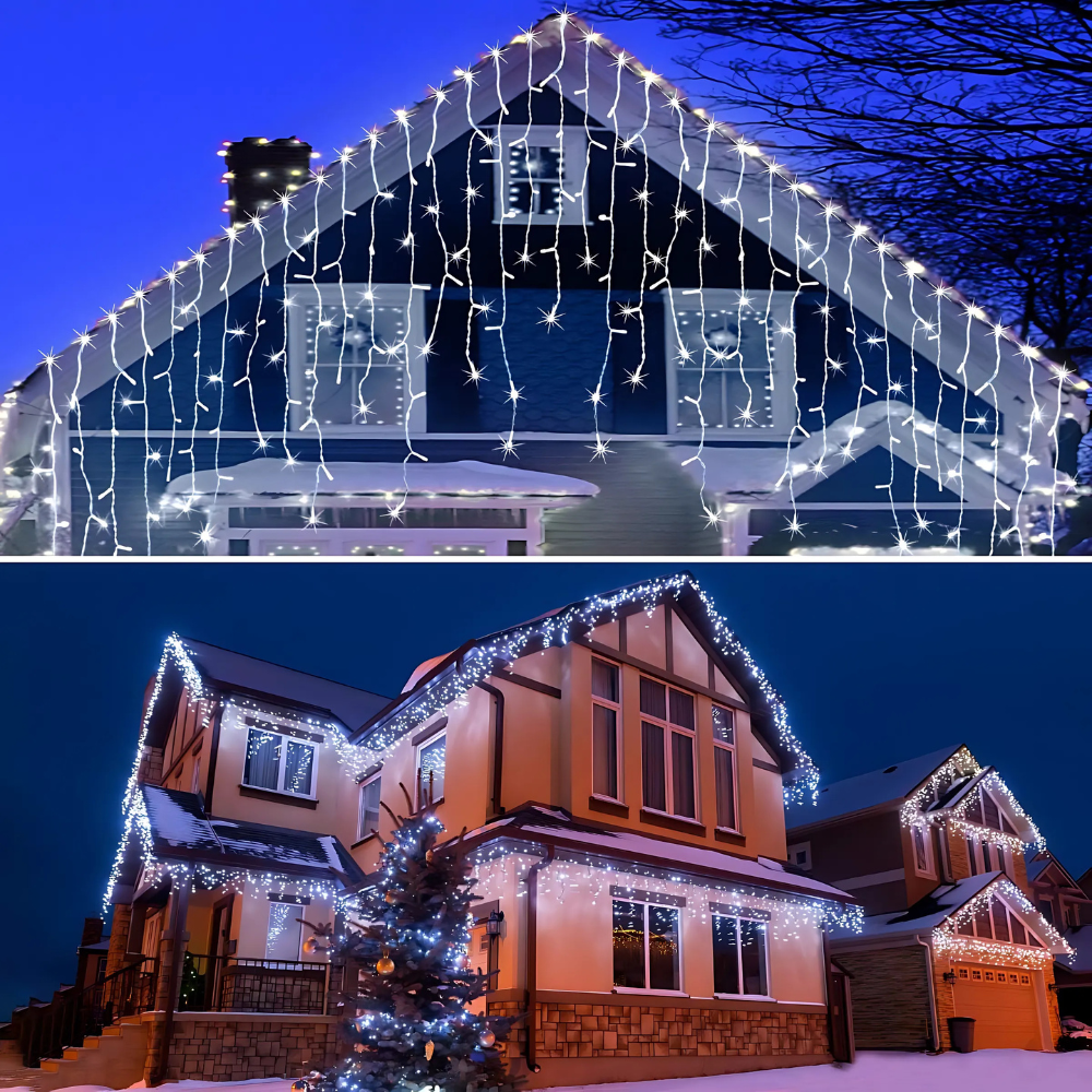 Instalatie de Craciun, Tip Turturi, 8 Jocuri de Lumini, Interior sau Exterior 12Mx0.6M