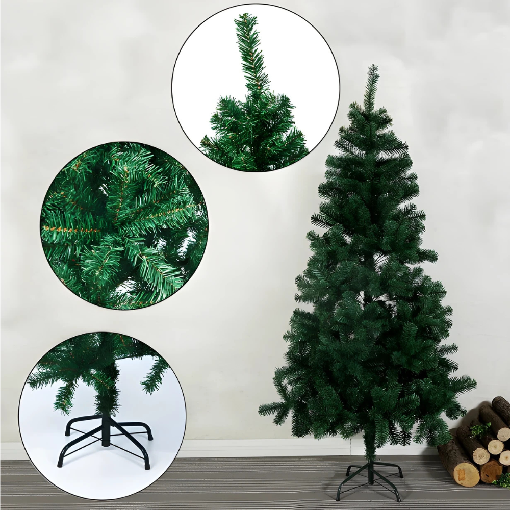 Brad artificial Crăciun 1.80 m cu 45 decorațiuni + instalație LED 10 m