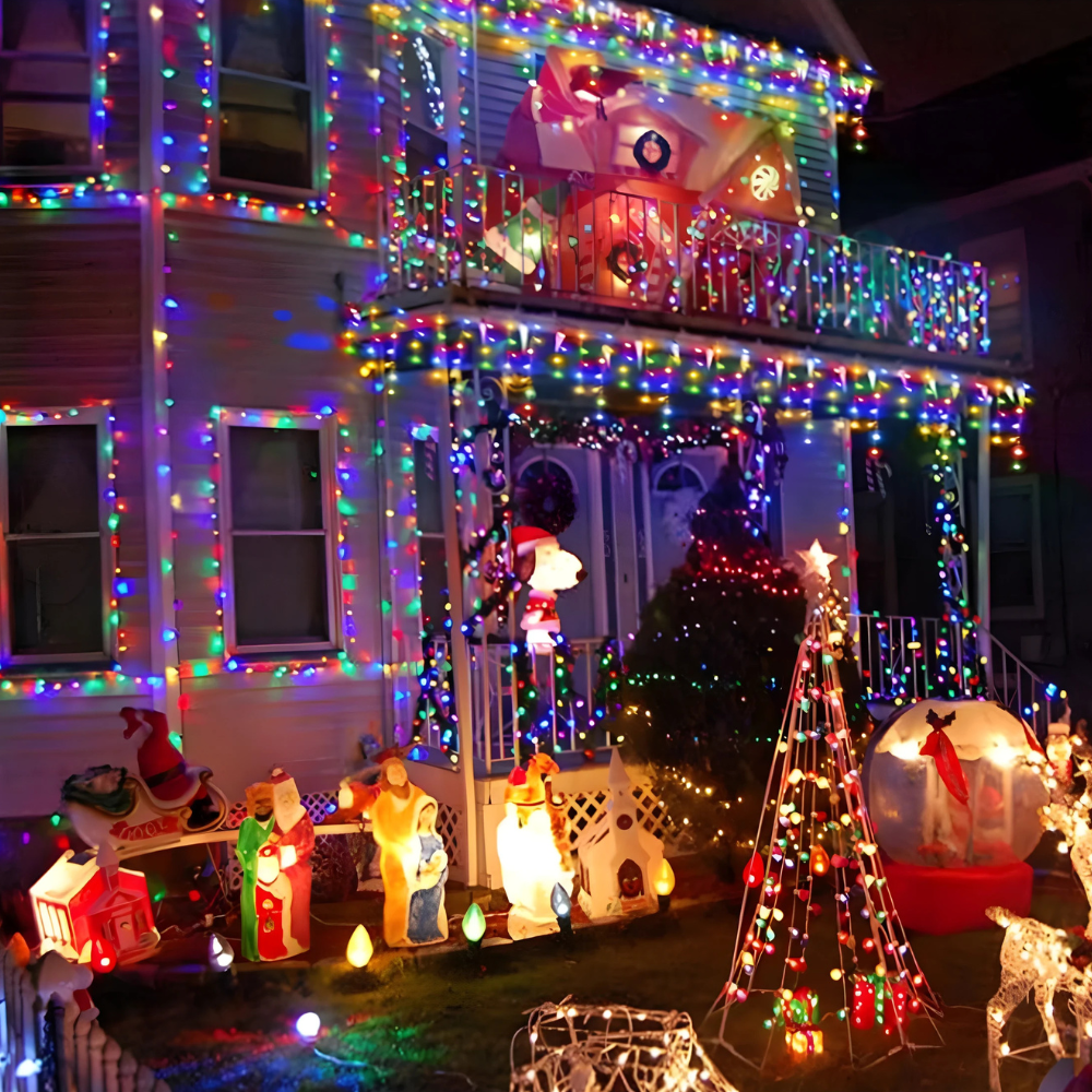 Instalatie de Craciun, Tip Turturi, 8 Jocuri de Lumini, Interior sau Exterior 12Mx0.6M