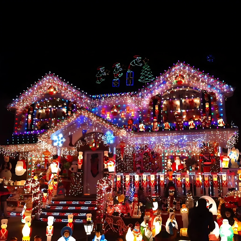 Instalatie de Craciun, Tip Turturi, 8 Jocuri de Lumini, Interior sau Exterior 12Mx0.6M