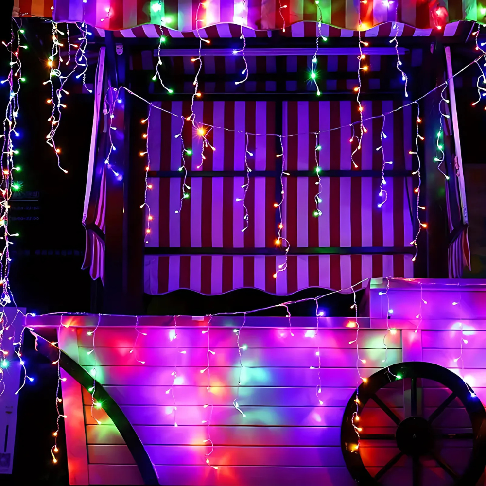 Instalatie de Craciun, Tip Turturi, 8 Jocuri de Lumini, Interior sau Exterior 12Mx0.6M