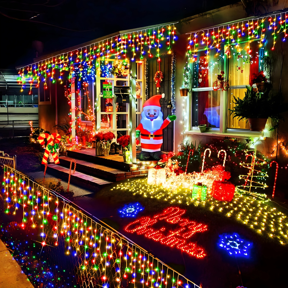 Instalatie de Craciun, Tip Turturi, 8 Jocuri de Lumini, Interior sau Exterior 12Mx0.6M